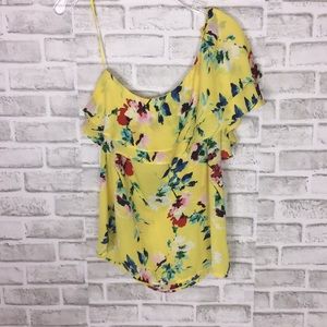 🎄Rose and olive one shoulder sheer top s